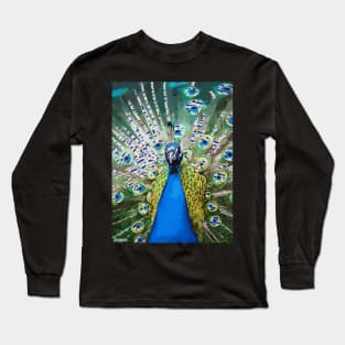 Magical Blue Peacock Long Sleeve T-Shirt